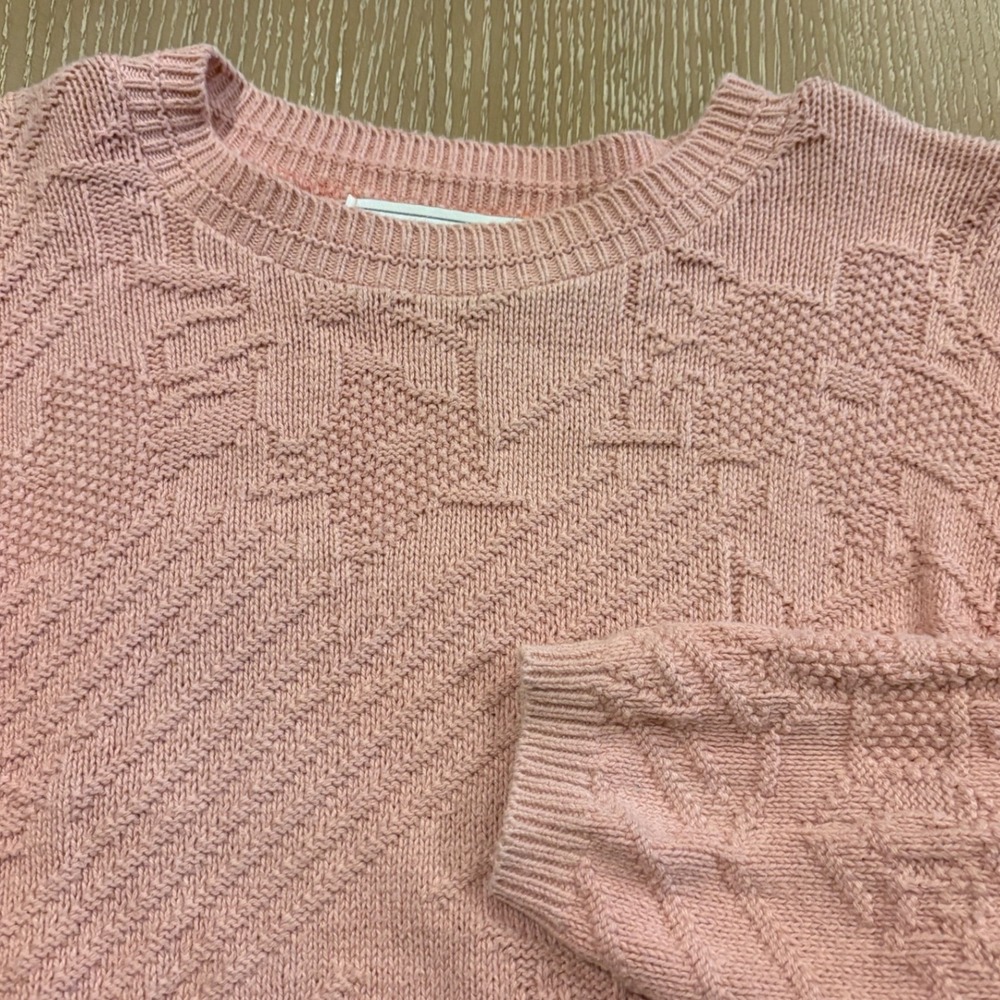 United States Sweaters Womens Pink Textured Cotton Knit Pullover Vintage Medium